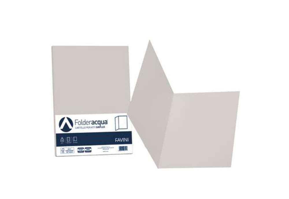 Immagine di Cartellina semplice Acqua - 200 gr - A4 - ghiaccio - cartoncino bristol - Favini - conf. 50 pezzi