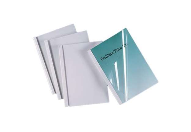 Immagine di Cartelline termiche Standard - A4 - 150 micron - 35 mm - bianco - GBC - scatola 50 pezzi