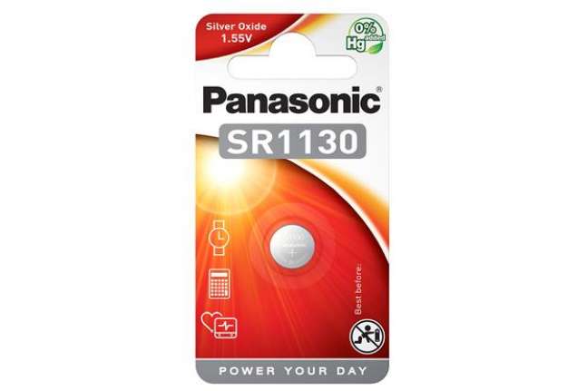 Immagine di Micropila SR1130 - 1,55V - a pastiglia - ossido argento - Panasonic - blister 1 pezzo