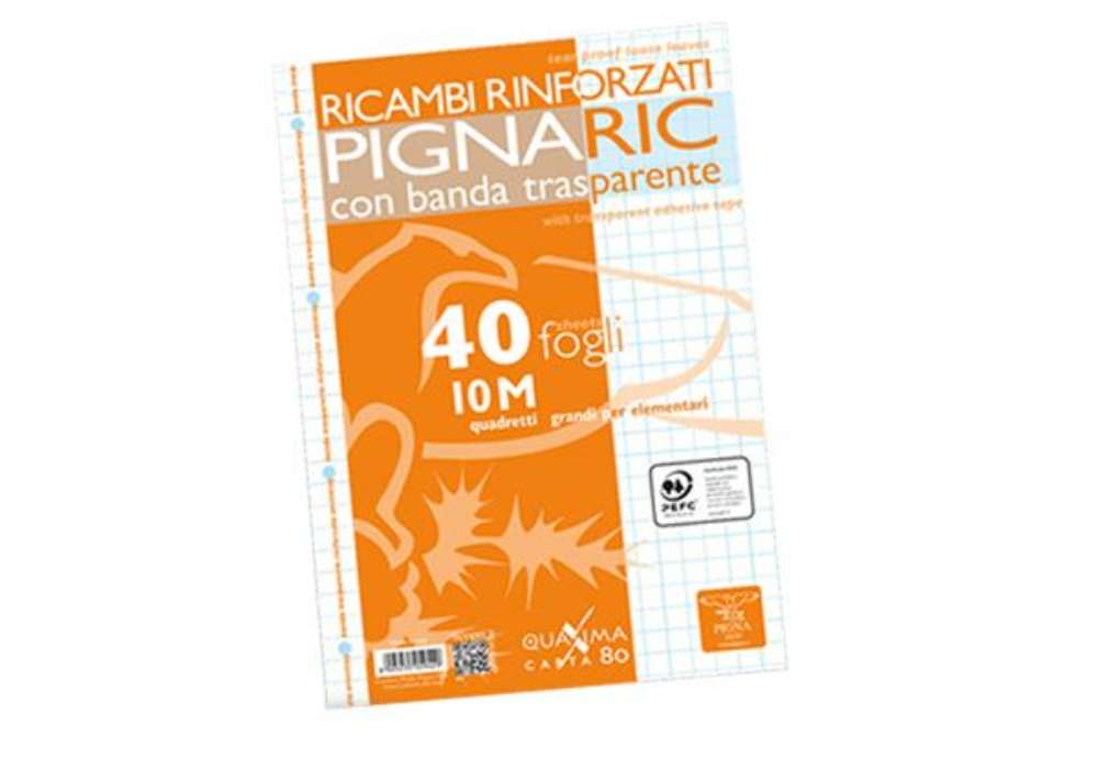 Immagine di Ricambi forati rinforzati Pignaric - A4 -  10mm - 80gr - Pigna - conf. 40 pezzi