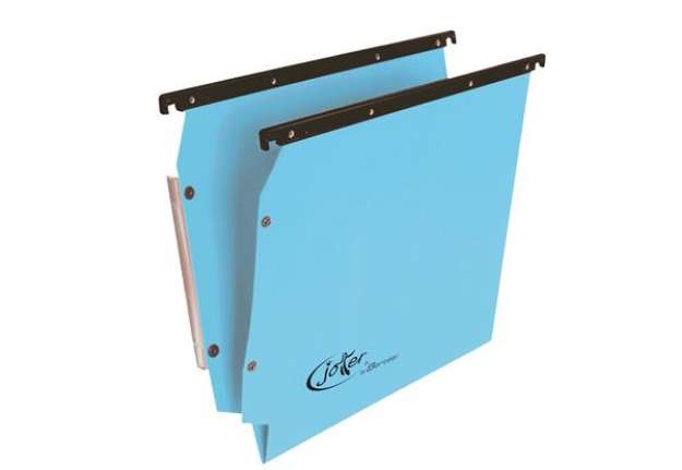 Immagine di Cartella sospesa Joker - armadio - interasse 33 cm - fondo V - 33 x 28 cm - blu - Bertesi