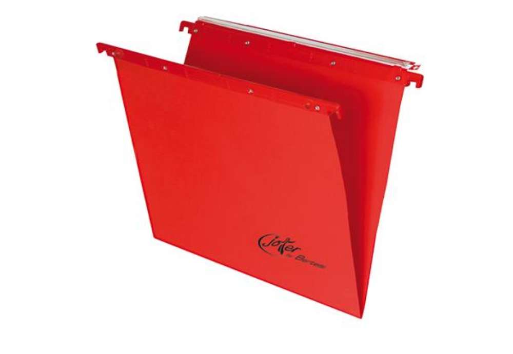 Immagine di Cartella sospesa Joker - cassetto - interasse 39 cm - fondo V - 37 x 25 cm - rosso - Bertesi