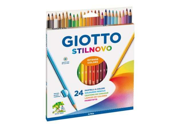 Immagine di Pastelli colorati Stilnovo - diametro mina 3,3 mm - colori assortiti - Giotto - astuccio 24 pezzi