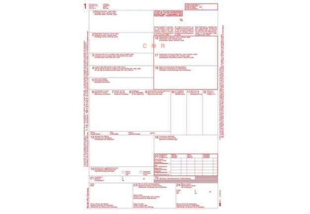 Immagine di Modello C.M.R. lettera vettura internazionale - 5 copie autoricalcanti - 12"x 24cm - 100 fogli - Edi