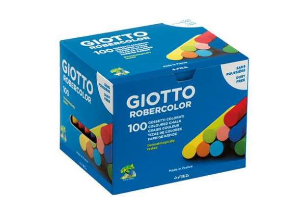 Immagine di Gessetti Robercolor - lunghezza 80mm con diametro 10mm - colorati - Giotto - Scatola 100 gessetti to