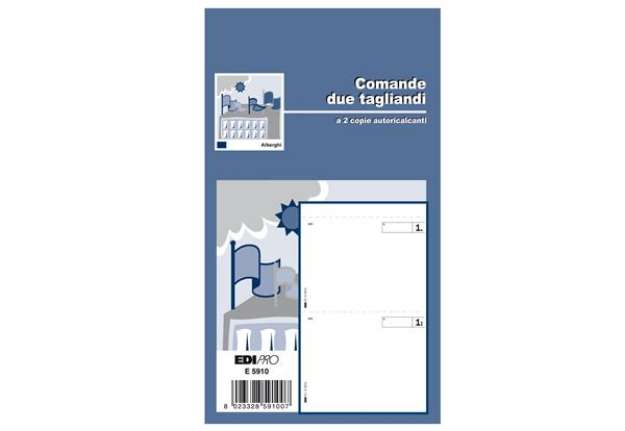 Immagine di Blocco comande a 2 tagliandi - 25/25 fogli autoricalcanti - 17 x 9,9cm - Edipro