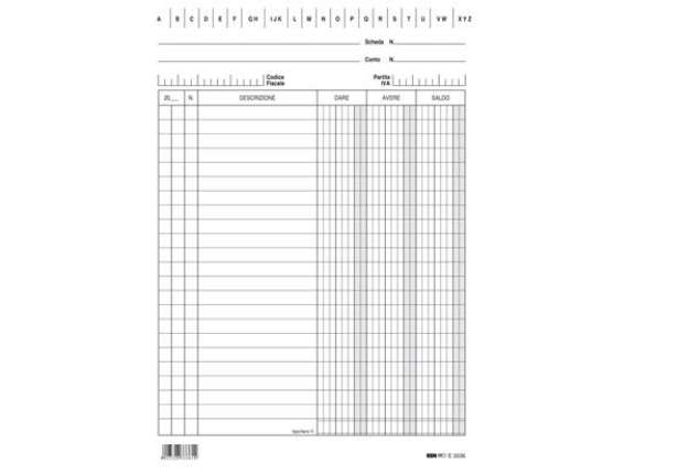 Immagine di Schede in cartoncino dare/avere/saldo - 21 x 15 cm - Edipro - conf. 100 pezzi
