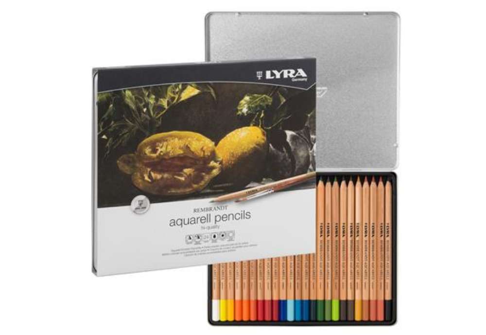 Immagine di Pastelli Aquarell Rembrandt - 3,7 mm - colori assortiti - Lyra - scatola metallo 24 pezzi