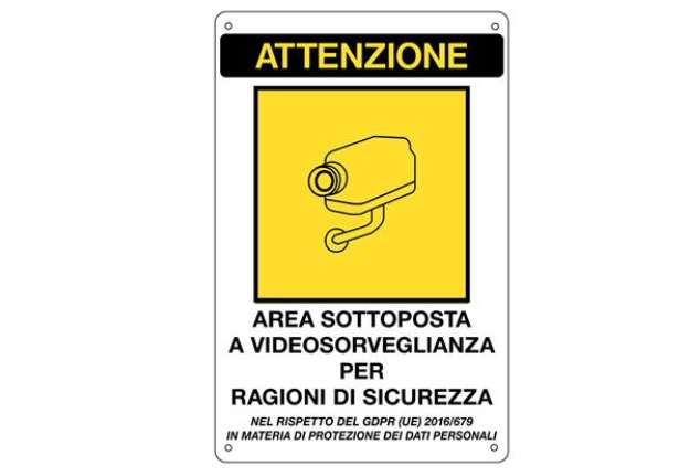 Immagine di Cartello adesivo - AREA SOTTOPOSTA A VIDEOSORVEGLIANZA… - 20 x 30 cm - Markin