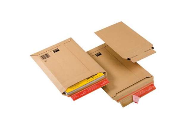 Immagine di Busta a sacco CP 010 in cartone - adesivo permanente - formato A4+ (235 x 340 mm) - altezza massima
