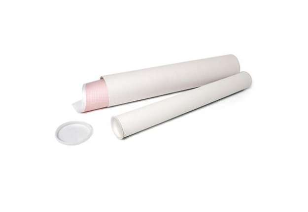Immagine di Tubo portadisegni - diametro 6 cm - H 54 cm - cartone - bianco - IKona+
