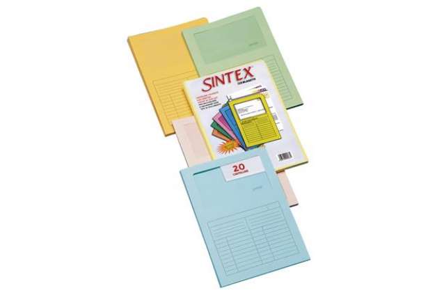 Immagine di Cartelline a L con finestra Sintex - cartoncino 120 gr - 22x31 cm - mix 5 colori - Blasetti - conf.