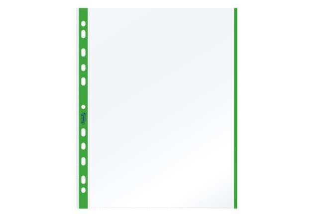 Immagine di Buste forate con banda colorata - Linear - buccia - 21 x 29,7 cm - verde - Favorit - conf. 10 pezzi