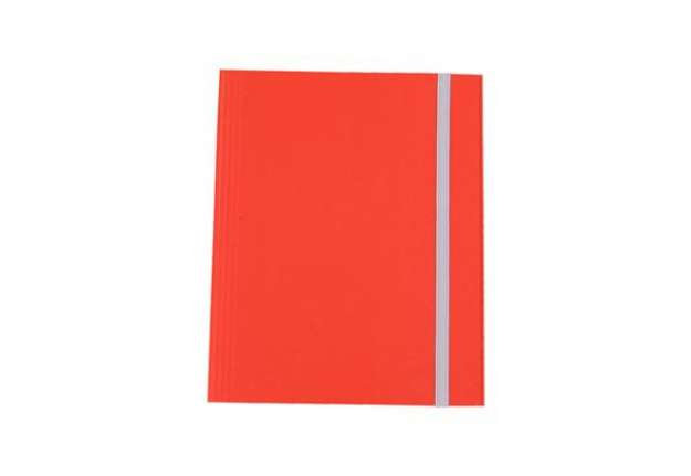 Immagine di Cartella con elastico - fibrone - 3 lembi - 27x37 cm - rosso - Cartotecnica del Garda