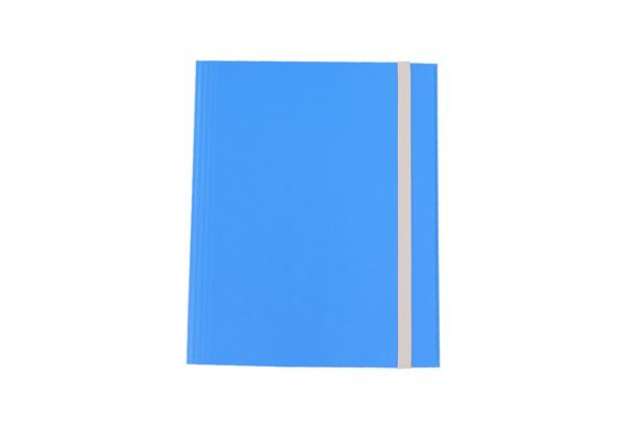 Immagine di Cartella con elastico - fibrone - 3 lembi - 27x37 cm - blu - Cartotecnica del Garda