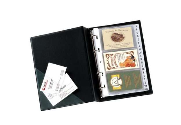 Immagine di Portabiglietti Minivisita MC 25 - 16x20,5 cm - 240 biglietti - nero - Sei Rota