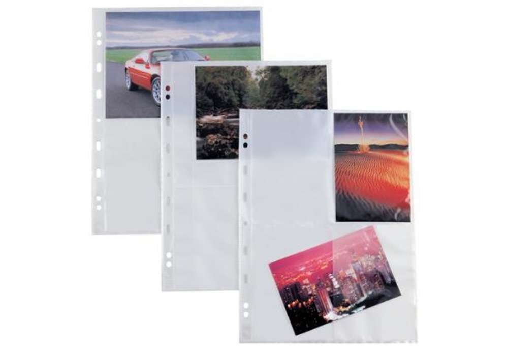 Immagine di Buste forate Atla F porta foto - 8 spazi 10 x 15 cm - trasparente - Sei Rota - conf. 10 pezzi
