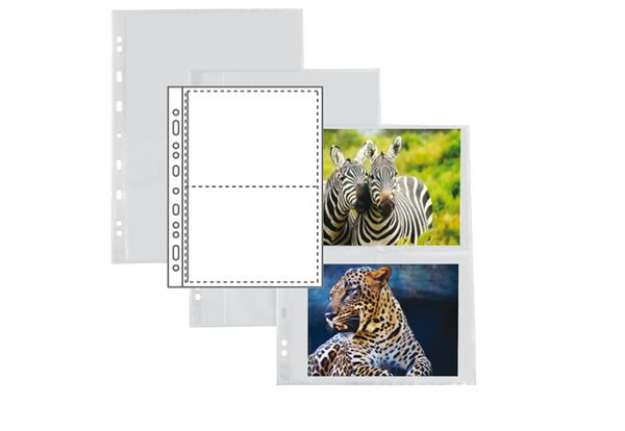 Immagine di Buste forate Atla F porta foto - 4 spazi 15x21 cm - trasparente - Sei Rota - conf. 10 pezzi
