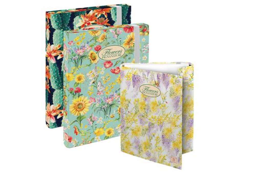 Immagine di Cartella progetti Nature Flowers - 26 x 34 cm - dorso 3 cm - con elastico - Pigna