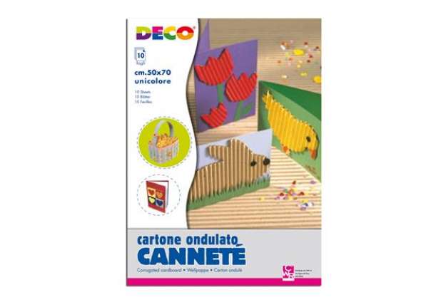 Immagine di Cartoncino ondulato Cannetè 2206 - 50 x 70 cm - blu - DECO - conf. 10 pezzi