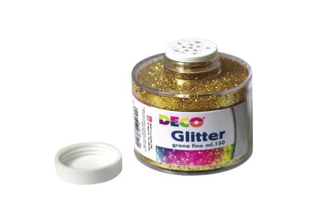 Immagine di Barattolo Glitter - grana fine - 150ml - oro - DECO