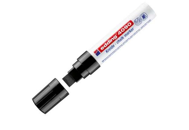 Immagine di Marcatore a gesso liquido 4090 - punta scalpello - da 4 a 15mm - nero - Edding