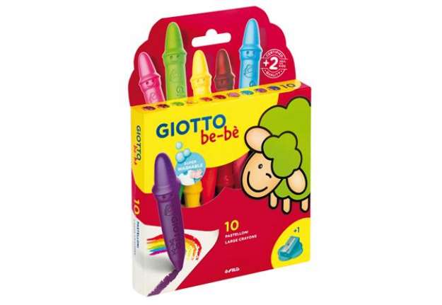 Immagine di Pastelli cera super - lunghezza 7,5mm con Ø 11mm - colori assortiti - Giotto - astuccio 10 superpast