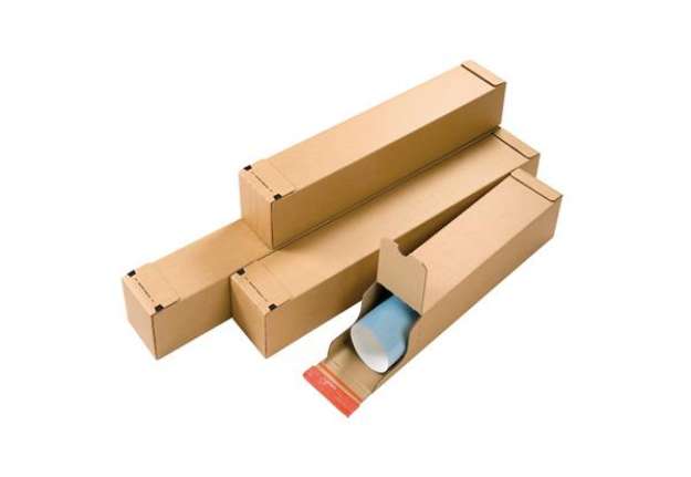 Immagine di Tubo postale CP 072 - doppio strip - 43 x 10,8 x 10,8 cm - cartone ondulato - avana - ColomPac