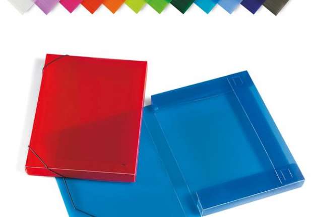 Immagine di Cartella con elastici - PPL - dorso 3 cm - 35,5x26,5 cm - colori assortiti - Lebez