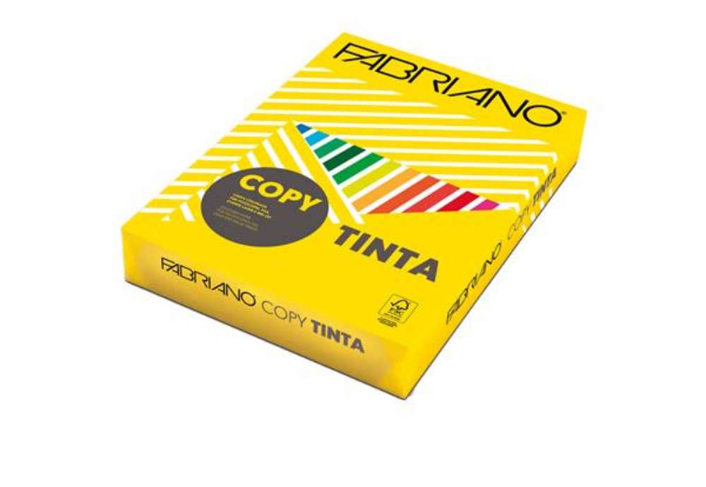 Immagine di Carta Fabriano Colore - A3 - 80 gr - colori forti giallo - Fabriano - conf. 250 fogli
