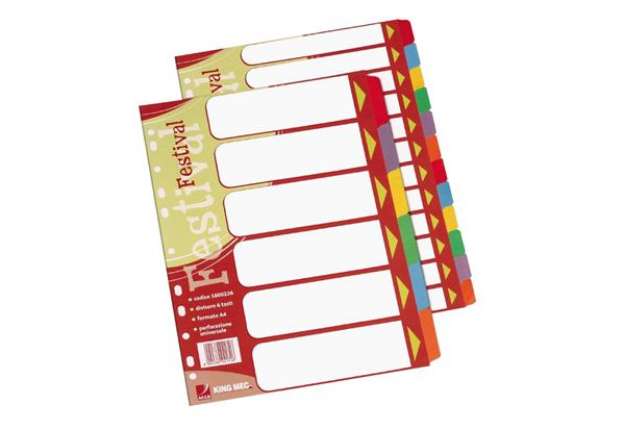 Immagine di Separatore Festival - 6 tasti neutri colorati - cartoncino 140 gr - A4 - multicolore