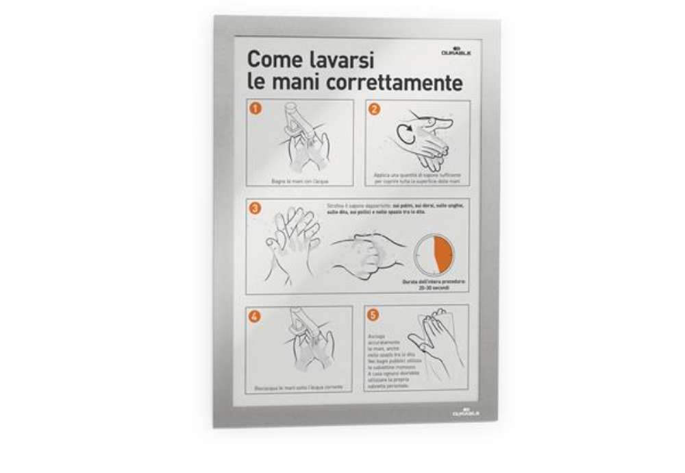 Immagine di Cornice magnetica Duraframe - A5 - 15 x 21 cm - silver - Durable
