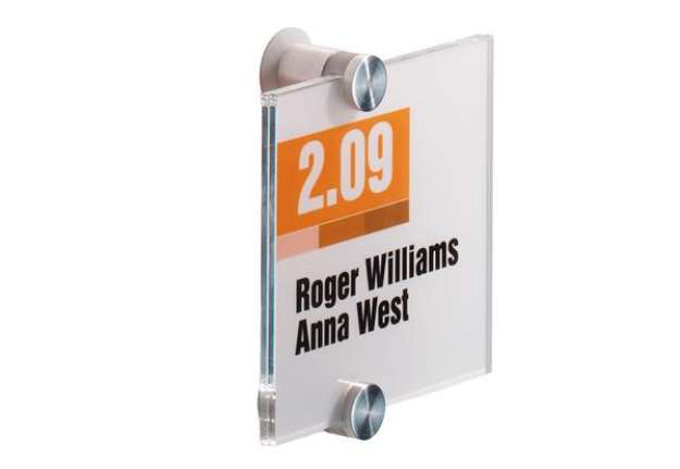 Immagine di Targa per porte/pareti Crystal Sign - 10,5 x 10,5 cm - Durable