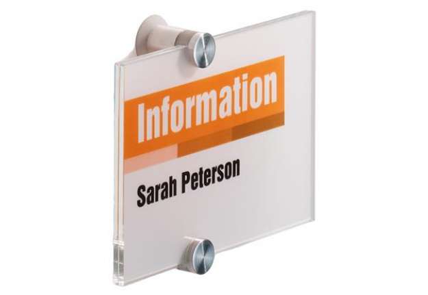 Immagine di Targa per porte/pareti Crystal Sign - 14,8 x 10,5 cm - Durable