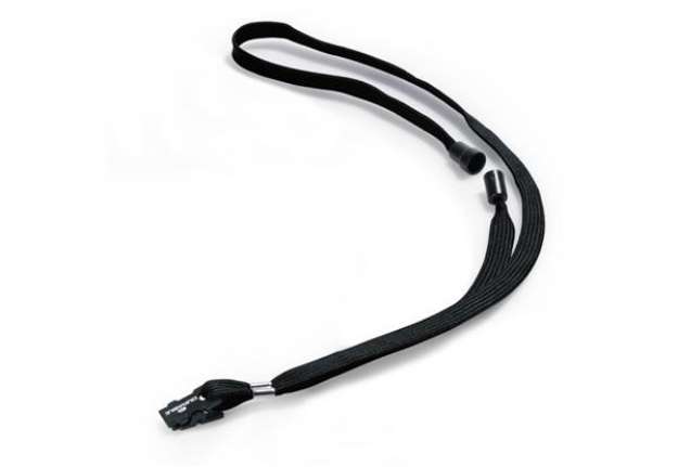 Immagine di Cordoncino per portabadge - 44 x 1 cm - tessuto - nero - Durable - conf. 10 pezzi