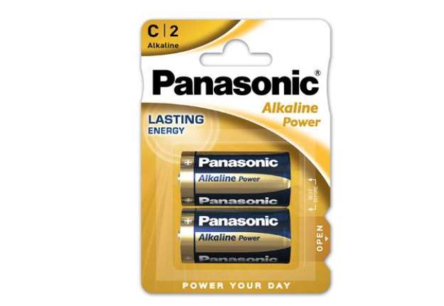 Immagine di Pila Mezzatorcia C - 1,5V - alcalina - Panasonic - blister 2 pezzi