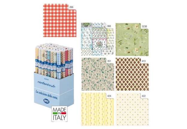 Immagine di Rotoli Cartarivesto Rex Taco - lavabile - 49 x 300 cm - colori assortiti - Rex Sadoch - conf. 20 pez