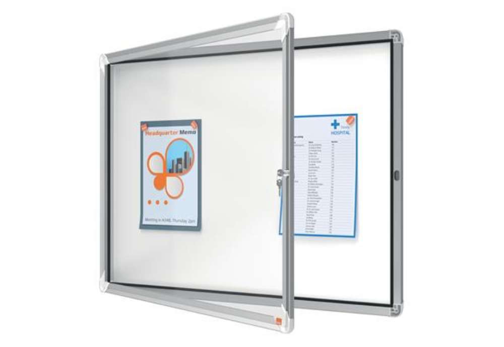 Immagine di Bacheca per interni - fondo magnetico bianco - 8 fogli A4 - orizzontale - Nobo
