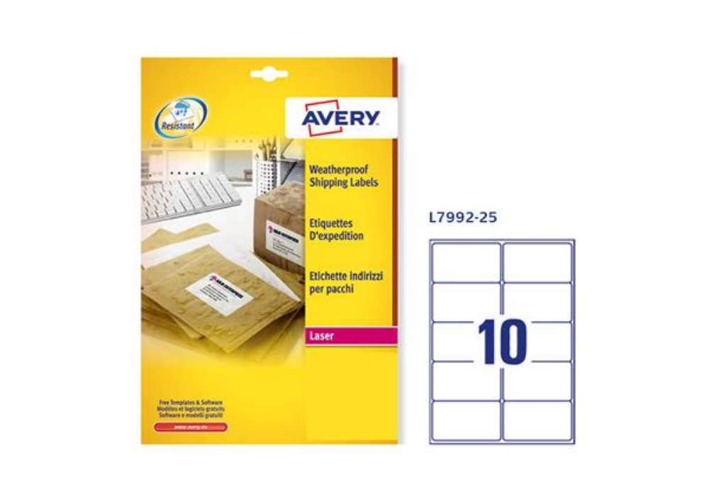 Immagine di Etichette adesive extra strong L7992 - in poliestere - laser - permanenti - 99,1 x 57 mm - 10 et/fg