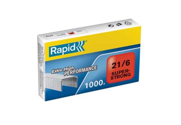 Immagine di Punti Rapid Super Strong - 21/6 (6/6) - acciaio zincato - metallo - Rapid - conf. 1000 pezzi