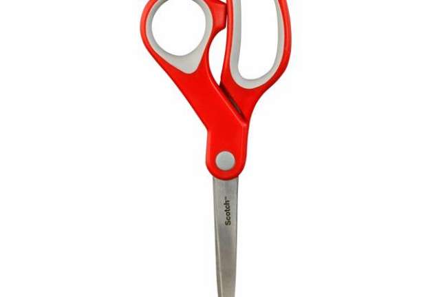 Immagine di Forbici Comfort - 18 cm - impugnatura asimmetrica - lama in acciaio - rosso - Scotch