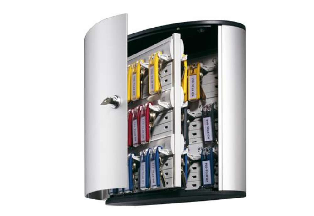 Immagine di Cassetta portachiavi da parete Key Box - 30,2 x 11,8 x 28 cm - 54 posti - grigio - Durable