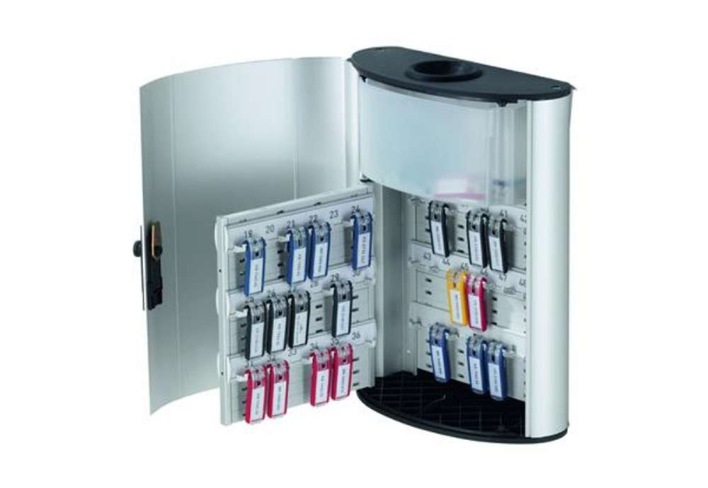 Immagine di Cassetta portachiavi da parete Key Box Plus - 30,2 x 40 x 11,8 cm - 54 posti - grigio - Durable