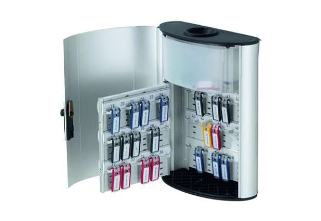 Immagine di Cassetta portachiavi da parete Key Box Plus - 30,2x40x11,8 cm - 54 posti - grigio - Durable