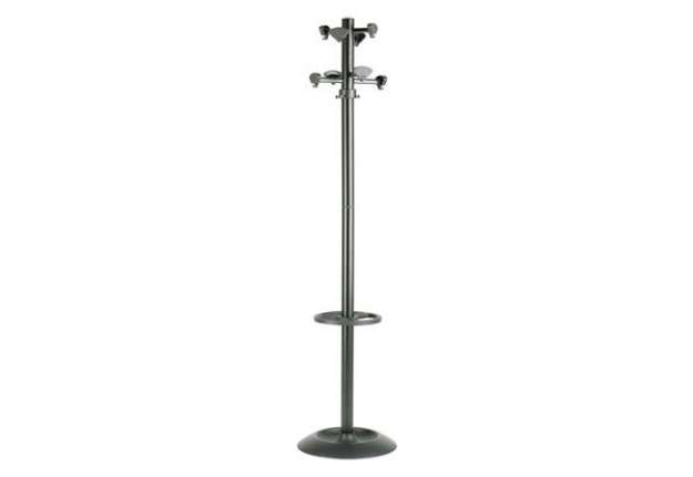 Immagine di Appendiabiti Incas - con portaombrelli - 8 posti - 175 x 39 cm - nero - Unisit