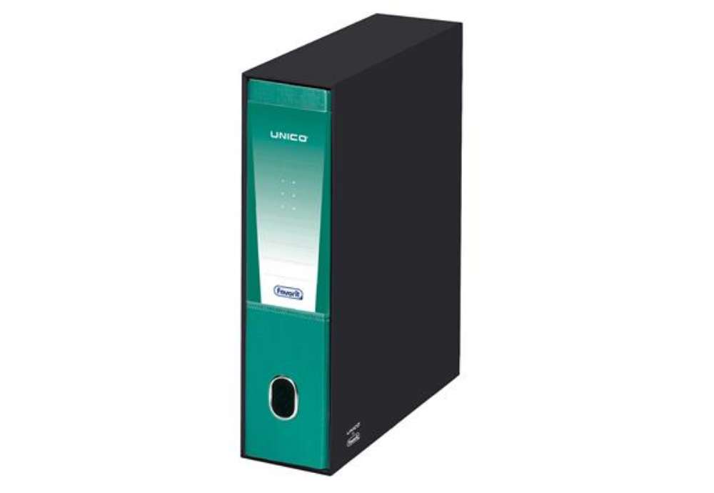 Immagine di Registratore Unico - dorso 8 cm - protocollo 23x33 cm - verde metallizzato - Favorit
