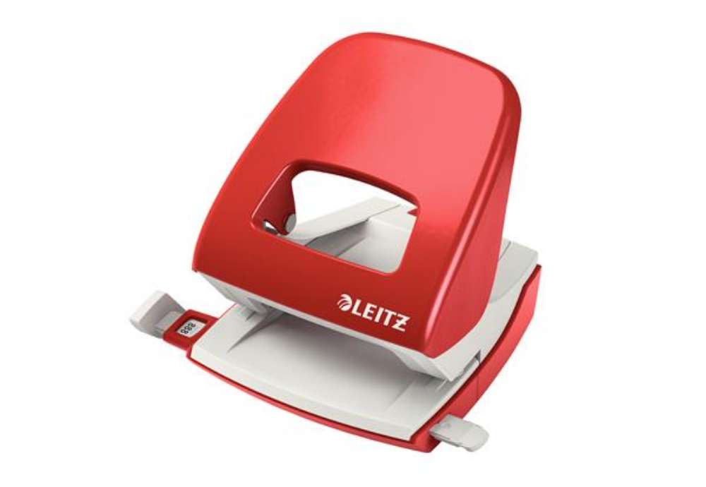 Immagine di Perforatore 5008 - passo 8 cm - max 30 fogli - 2 fori - rosso - Leitz