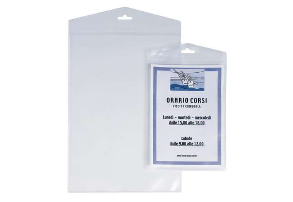 Immagine di Porta Avvisi Appendimi - PPL - 15 x 21 cm - trasparente - Sei Rota - conf. 10 pezzi