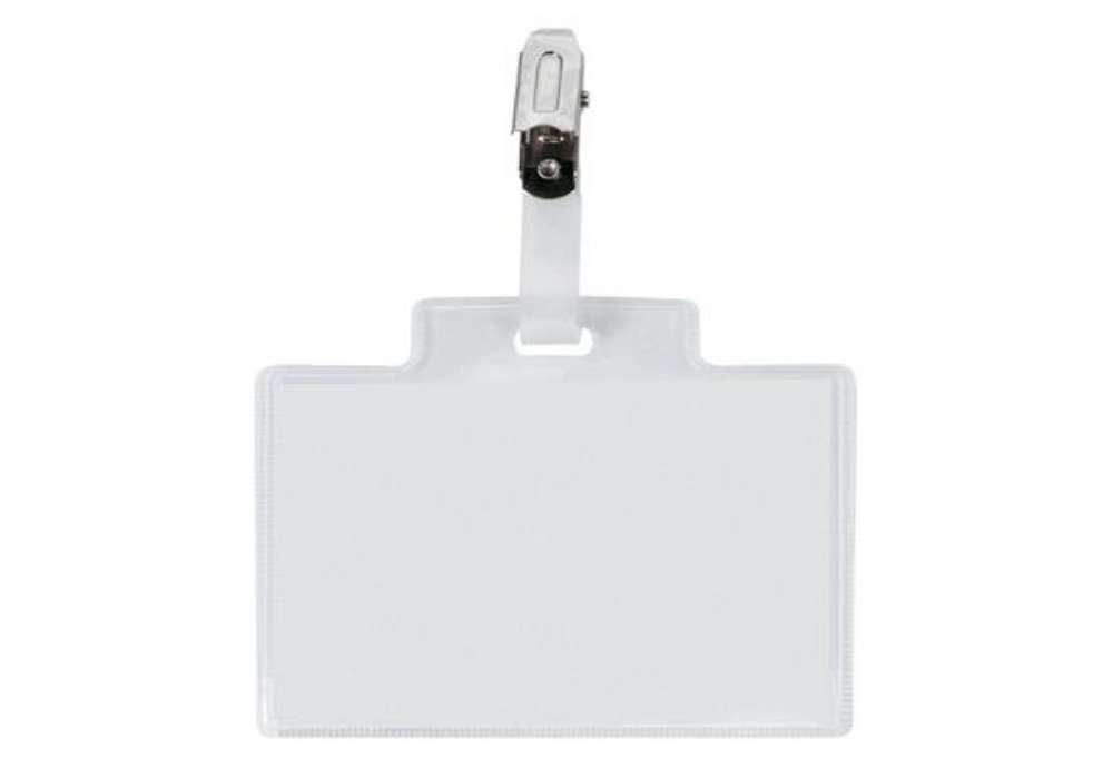 Immagine di Portanome Pass 3M - clip in metallo - senza cartoncino - 9,5 x 6 cm - PVC - Sei Rota - conf. 100 pez