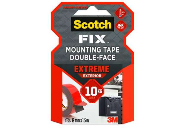 Immagine di Nastro biadesivo FIX Extreme - 1,9 cm x 1,5 m - grigio - Scotch